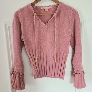 Y2K Bongo pink‎ chenille sweater